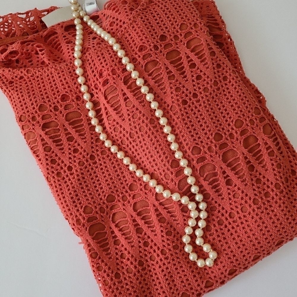 Classic Cream Knotted Faux Pearl Strand Necklace